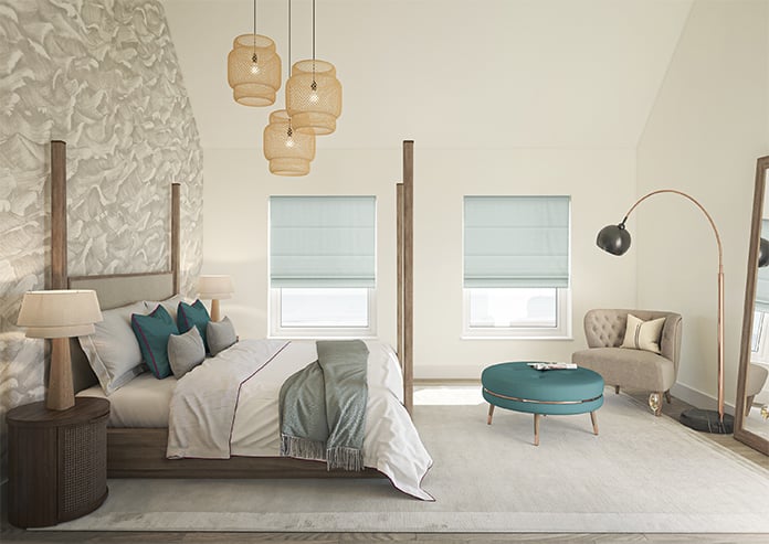 Dew Drop, Metallic Sky - Motorised Roman Blind - Image 8